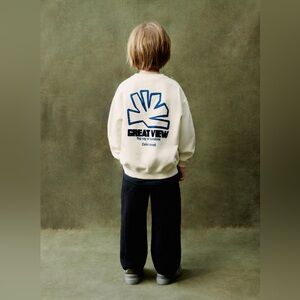 NWT Zara Print Flocked Sweatshirt size 5/6